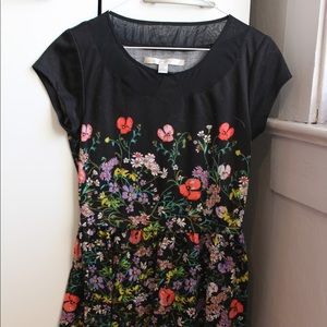 Lauren Conrad Black Floral Dress